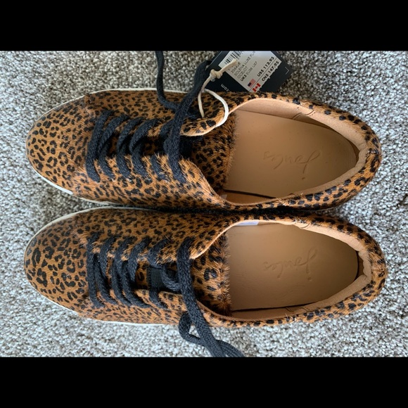 NWT Joules Solena Luxe Fur Ocelot Sneakers - Picture 3 of 5